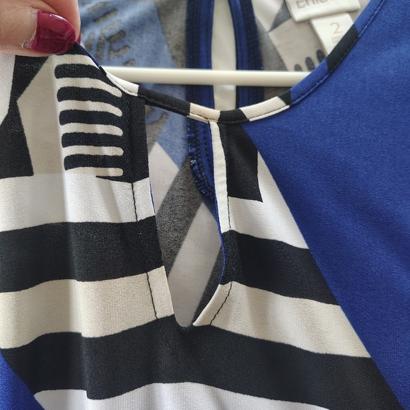 Chico's Graphic Design Stretch Maxi Dress Sx Chico's 2 (L) - Picture 7 of 10